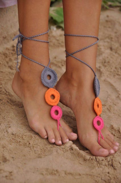 Circles Crochet Bareefeet Sandals