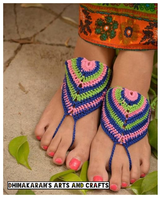 Pastel Crochet Bareefeet Sandals
