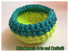 Radium & Turquoise Crochet Basket