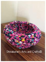 Multicolor Pink Crochet Basket