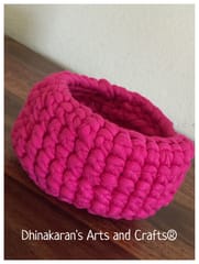 Pink Crochet Basket