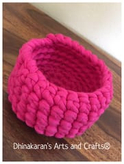 Pink Crochet Basket
