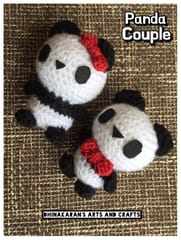 Panda Couple Crochet Soft Toy