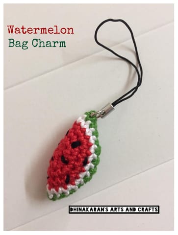 Watermelon Crochet Bag Charm