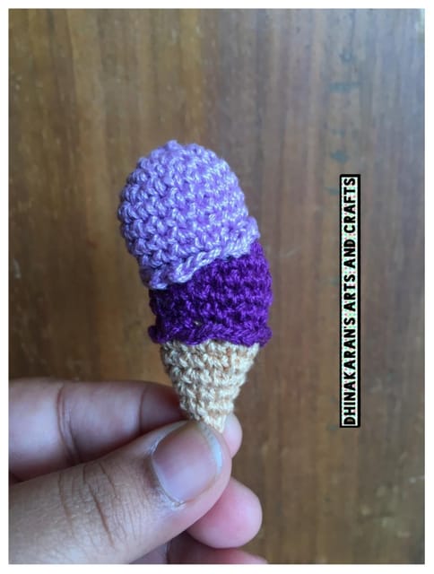 Miniature Crochet Ice Cream Cone-(4)