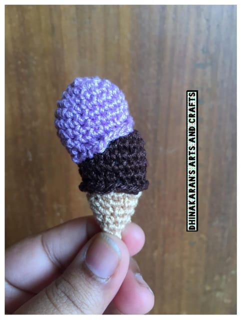 Miniature Crochet Ice Cream Cone-(6)