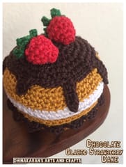 Chocolate Glazed Strawberry Crochet Cake