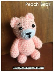 Peach Bear Crochet Soft Toy