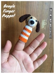 Beagle Crochet Finger Puppet