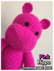 Pink Hippo Crochet Soft Toy