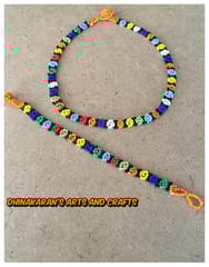 African Beaded Choker & Bracelet-(5)