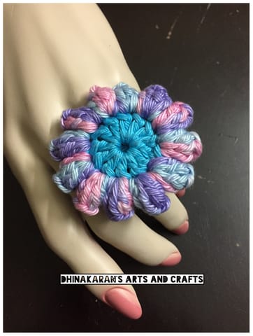 Sunflower Crochet Finger Ring