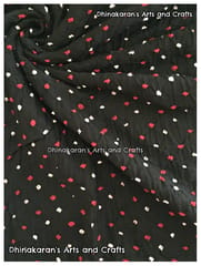 HOT BLACK Bandhani Fabric