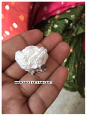 White Rose Crochet Brooch Pin