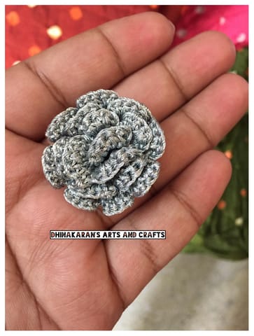 Metallic Crochet Brooch Pin