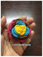 Rangeela Rose Crochet Brooch Pin