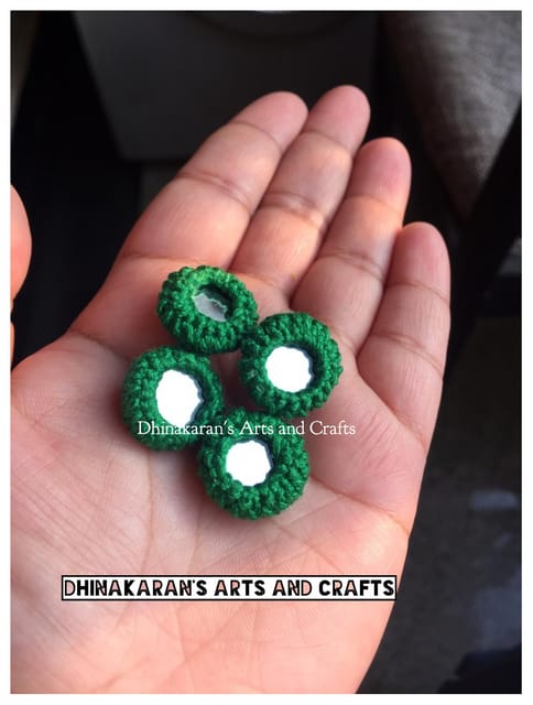 DARK GREEN Mini Kutchwork Mirror Buttons