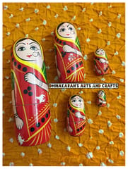 Indian Naari Nesting Doll-RED
