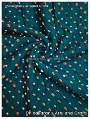 PEACOCK GREEN Bandhani Fabric