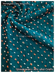 PEACOCK GREEN Bandhani Fabric