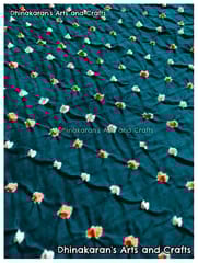 PEACOCK GREEN Bandhani Fabric