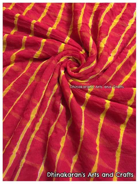 Red Lehariya Fabric
