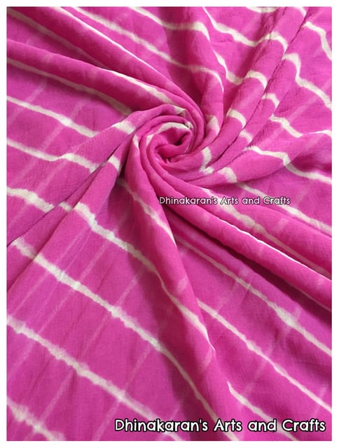 Baby Pink Georgette Lehariya Fabric
