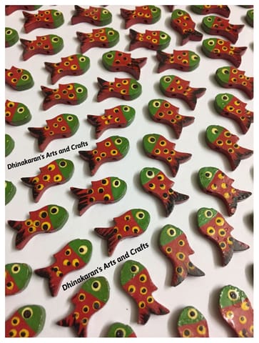 RED Quirky Fish Buttons