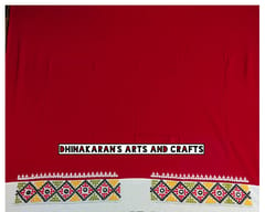 Red & White Double Colour Kutchwork Blouse Piece