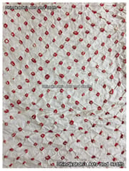 OFF WHITE Pure Gajji Silk Bandhani Fabric