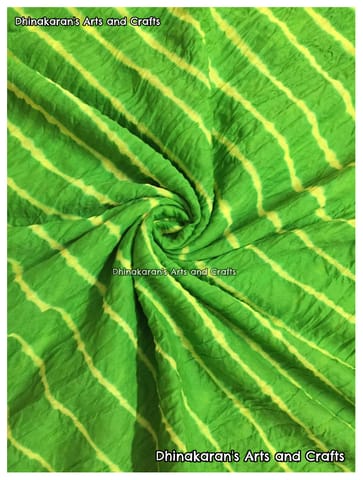 Light Green Cotton Lehariya Fabric