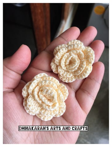 Cream Rose Crochet BroochPins
