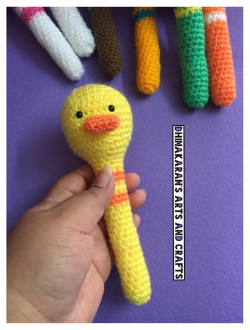 Duck Crochet Baby Rattle