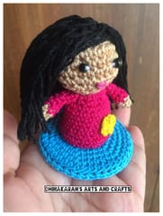 Cute Girl Miniature Crochet Soft Toy