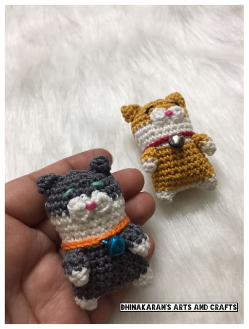 Miniature Cat Crochet Soft Toy-GREY