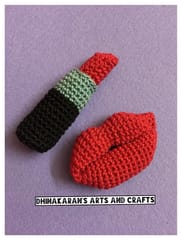 Lip Stick n Lips Miniature Crochet Soft Toy