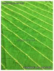 Green Cotton Lehariya Fabric