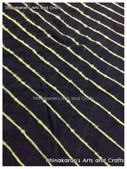 Black Cotton Lehariya Fabric