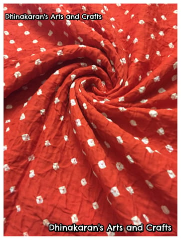 ORANGE Bandhani Fabric