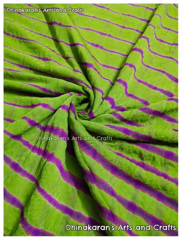 Mehndi Green Georgette Lehariya Fabric