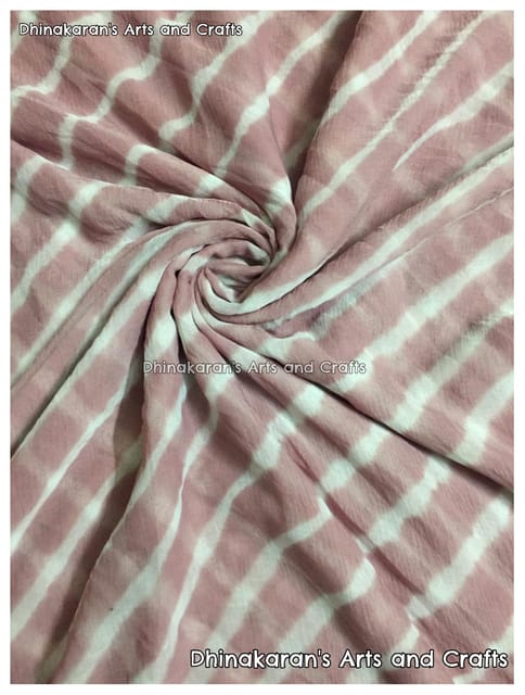 English Pink Lehariya Fabric