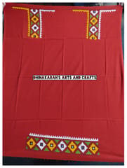 Indian Red Kutchwork Blouse Piece