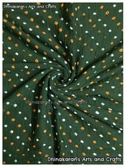 DEEP GREEN Bandhani Fabric
