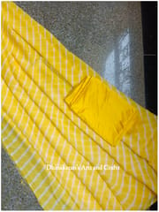 Yellow Lehariya Saree