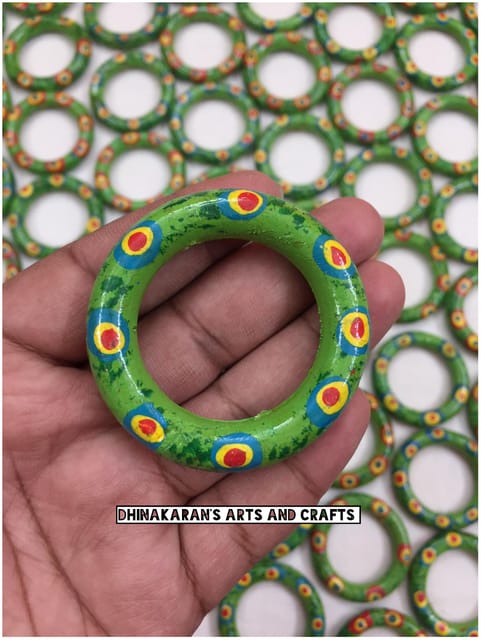 Handpainted Wooden Ring for Craft