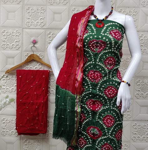 Chamak Bandhani Dress Material
