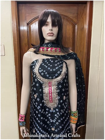 Art Silk Bandhani Dress Material