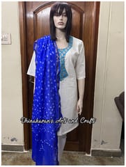 Art Silk Bandhani Dupatta-BLUE