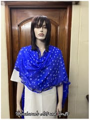 Art Silk Bandhani Dupatta-BLUE