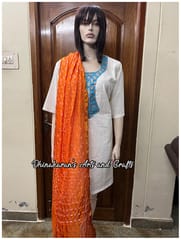Art Silk Bandhani Dupatta - ORANGE
